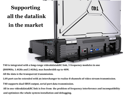 드론을 위한 멀리 있는 통제 800MHZ T40 지상통제소 듀얼 SBUS